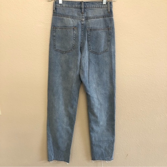 Princess Polly Button Fly Raw Hem High Waist Jeans Size 0/EU 32 - Picture 2 of 12